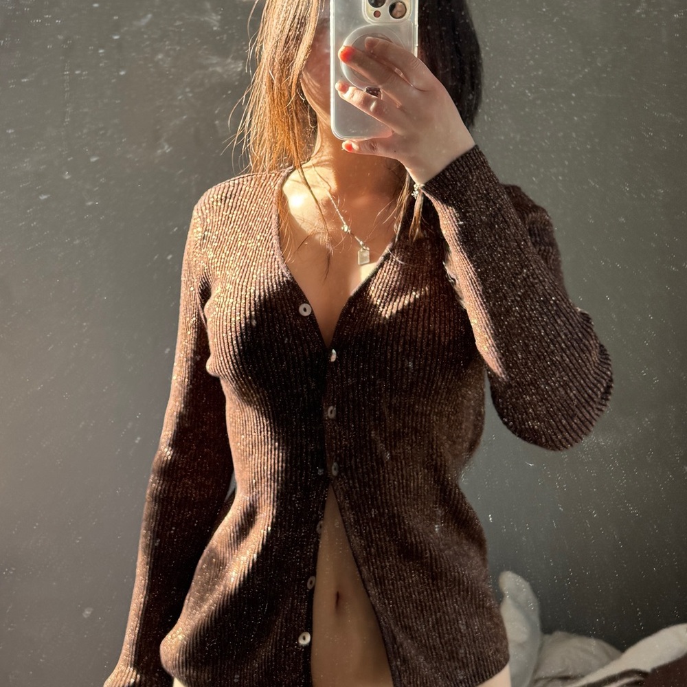 Cache SILK shimmery knit two-piece